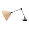 Hello Honey® 29" Black Metal Finish Coastal Adjustable Wall Sconce with Neutral Beige Rattan Shade